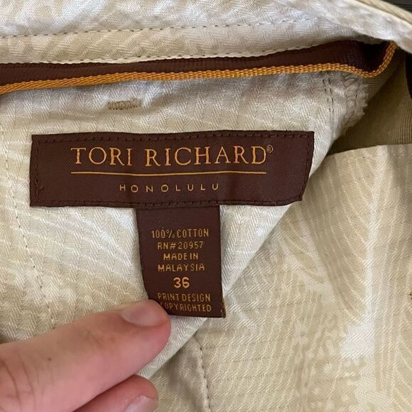 Tori Richard Size 36W Men's Khaki 100% Cotton Hawaiian Chinos in Khaki-Tan - Picture 2 of 6